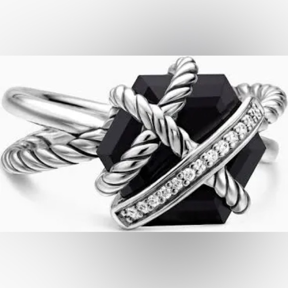 🖤 David Yurman Cable Wrap Ring Black Onyx 🖤